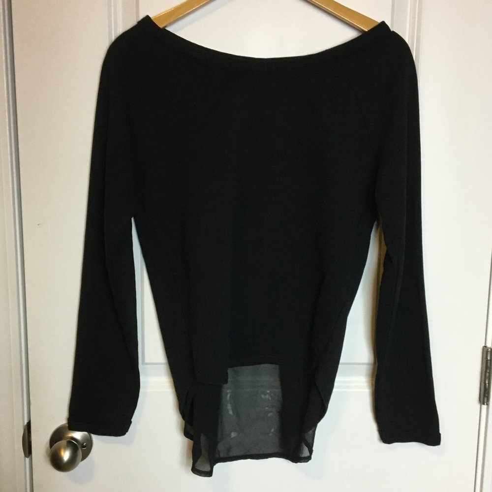 Stile Benetton Hi Low Black Split Back Top